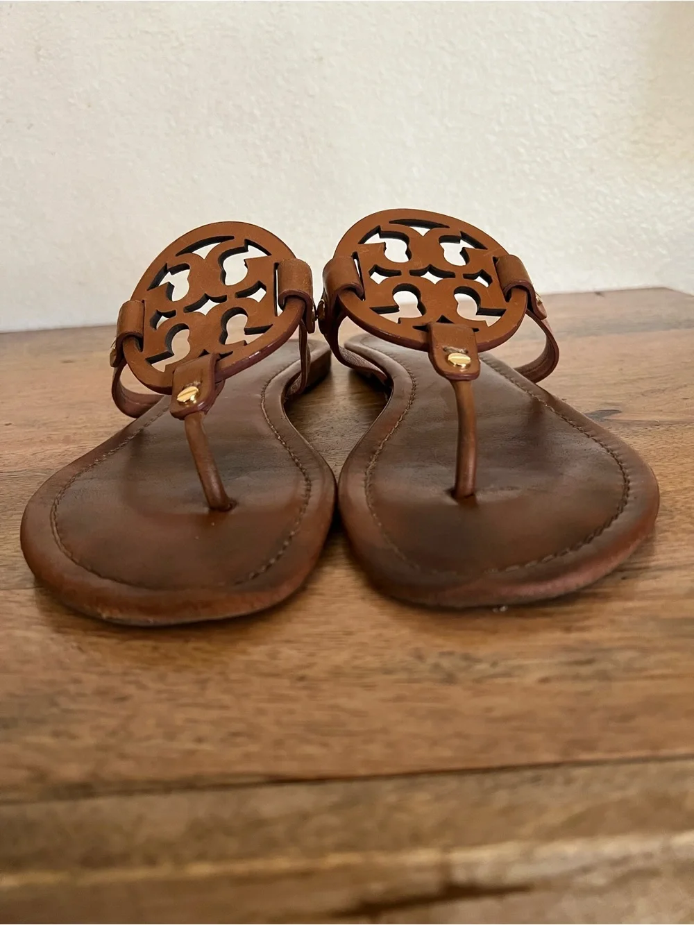 Tory Burch Miller Brown Leather Sandals Size 11 M